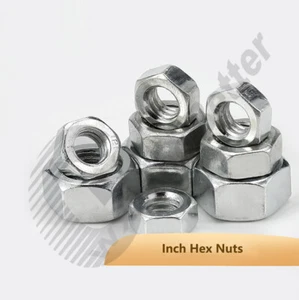 Inch/US Hex Nuts UNF/UNC 1/8" 1/4" 3/16"~1/2" Galvanized Carbon Steel Hex Nuts - Picture 1 of 7