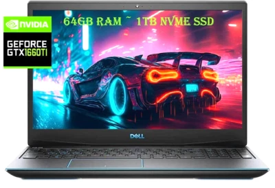 15.6 FHD DELL Gaming Laptop: Intel i5-9300H! 64GB RAM! 1 TB NVME SSD! Nvidia GTX - Image 1 of 4