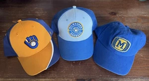 3-teiliges Set Milwaukee Brewers Hüte Kinder und Erwachsene Größe gebraucht/neu - Bild 1 von 8