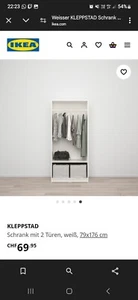 schrank ikea weiß 2023 gekauft und kaum benutzt.  2 Türen - Bild 1 von 2