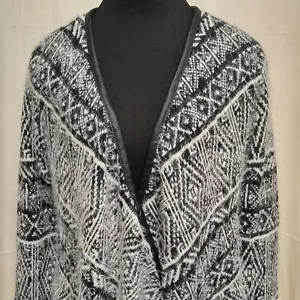 Suéter suave difuso suave estilo RD para mujer talla S negro blanco geométrico dobladillo - Imagen 1 de 8
