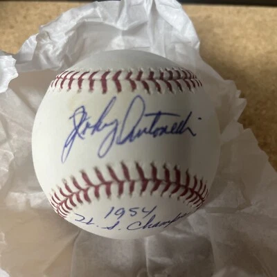 Johnny Antonelli Autograph Baseball 1954 World Series Champs - Image 1 of 3