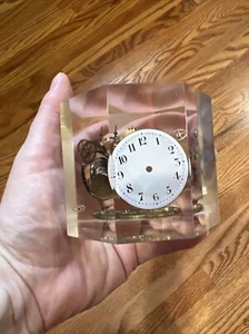 “Disbursement Of Time”Lucite Clock Parts Paperweight Surreal-Steam Punk-Whimsy - Picture 1 of 9