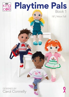 King Cole - Playtime Pals Book 1 - Knitting - Dolls - Toys - Crafts - Needlework - Image 1 of 2