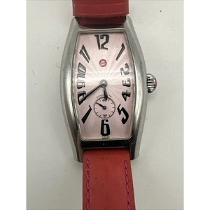 Michele Coquette Damenuhr rosa Zifferblatt 12 mm Lederarmband wunderschön! - Bild 1 von 9