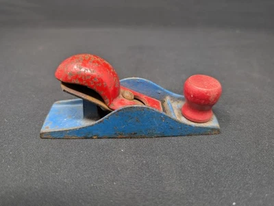 WORKING! 4¾" Vintage Miniature Wood Hand Plane JACK PLANE Cast Iron Mini Toy - Image 1 of 4