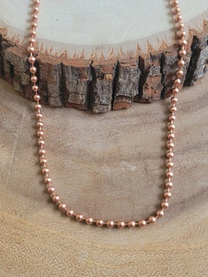 Pure Copper 3mm Ball Chain Necklace Pure Copper Arthritis Pain Relief Necklace - Image 1 of 4