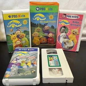 Teletubbies VHS Tapes Lot of 5 Pumpkin Animals Christmas Bedtime Rhymes PBS Kids - Picture 1 of 16