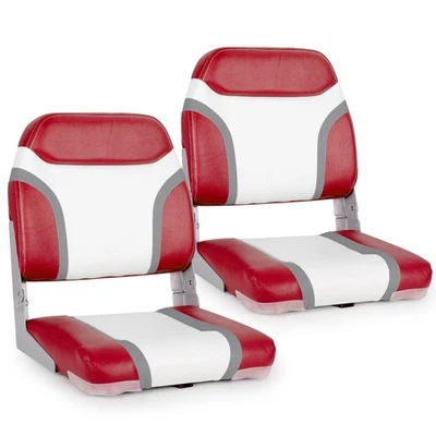 NORTHCAPTAIN White/Red/Charcoal Low Back Folding Boat Seat, 2 Seats - Image 1 of 4