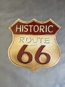 Route 66 Metal Sign Rusty man cave wall art - Picture 1 of 4