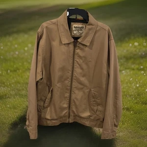 Timberland Authentic Outdoor Gear  Zip Up Jacket Men’s Medium Side Wheat Tan GUC - Picture 1 of 15