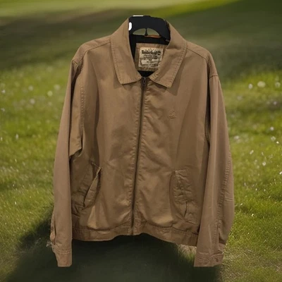 Timberland Authentic Outdoor Gear  Zip Up Jacket Men’s Medium Side Wheat Tan GUC - Image 1 of 4