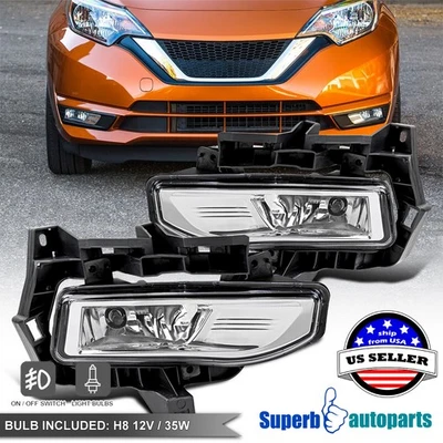 Fits 2017-2019 Versa Note Fog Lights Bumper Lamps Switch+Wiring+Harness - Image 1 of 4