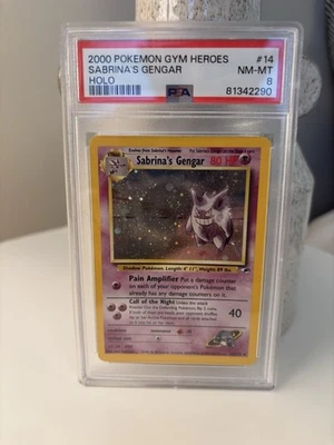 PSA 8 2000 Pokemon Sabrina's Gengar 14/132 Gym Heroes Holo NM/Mint 💎 - Image 1 of 3