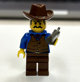 LEGO Cowboy vest blue shirt Western minifigure 6765 Gold City Junction