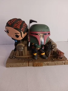 Star Wars Boba Fett & Fennec Shand On Throne FUNKO POP - Mandalorian #486 A1947 - Picture 1 of 6
