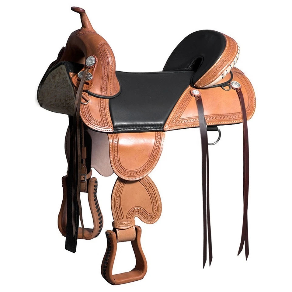 15 in HILASON TREELESS Western Trail Endurance American Leather Saddle