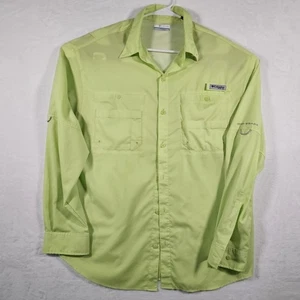 Columbia PFG Shirt Mens Large Apple Green Long Sleeve Fishing Vented Back - Picture 1 of 10
