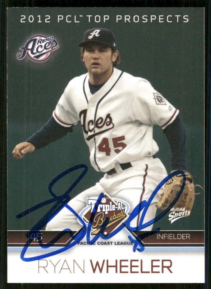 2012 Reno Aces RYAN WHEELER Signed Card autograph auto ROCKIES - Image 1 of 1