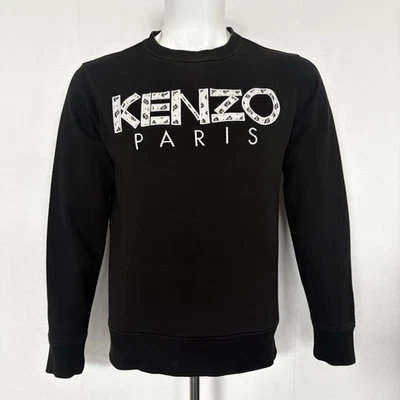 Sudadera para hombre Kenzo Paris negra cuello redondo talla S logotipo gráfico deletreado informal Foto 1 de 4