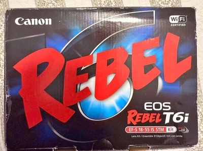Canon EOS Rebel T6i Digital SLR with EF-S 18-55mm IS STM Lens - Wi-Fi Enabled - Image 1 of 3