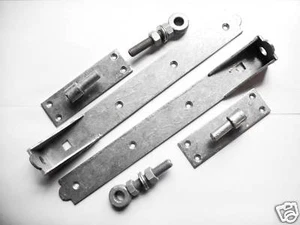 18" Galv Adjustable Hooks & Bands on plates hinges NEW - Imagen 1 de 1