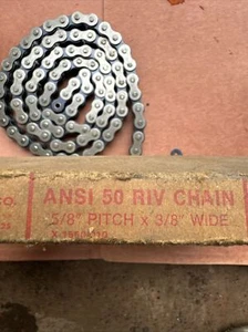 DIAMANTKETTE COMPANY ANSI 50 RIV KETTE 5/8"" Steigung 3/8"" breit ~ 5 Fuß 192 Steigungen - Bild 1 von 6