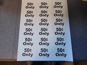  18 neue 50 Cent Aufkleber Sticker. Arcade Spiel, Skee Ball, Glücksspiel, Vending usw. - Bild 1 von 1