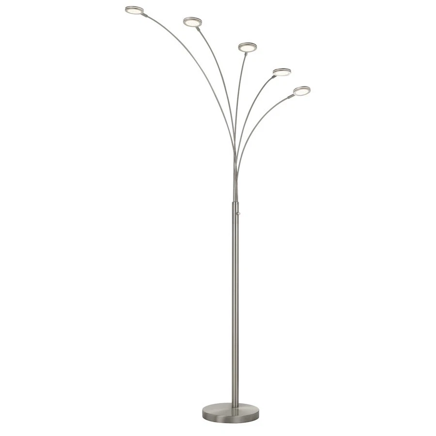 Cal Lighting Cremona 79" H Metal Floor Lamp, Brushed Steel - BO-2873FL-5L-BS - Image 1 of 1