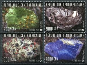 Central African Republic Minerals Stamps 2020 MNH Malachite Lapis Lazuli 4v Set