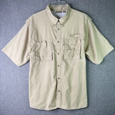 Rugged Earth Shirt Mens XXL Short Sleeve Vented Fishing Shirt Khaki Tan SS15 - Image 1 of 4
