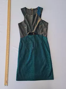 Vestido ceñido al cuerpo para dama talla 8 verde metálico/dorado 29450 - Imagen 1 de 13
