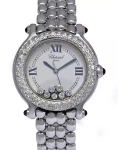 Chopard Happy Sport Diamond Steel Ladies 32mm Quartz Watch 27/8236-23 - Picture 1 of 11