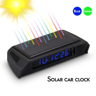 Tragbar Solar Auto Uhr Car Dashboard Clock Digital LED Clock zum Fahrzeug LKW - Bild 1 von 4