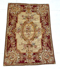 Aubusson Handmade French Design Tapestry Rug 68” X 44” ABC Carpet Vintage Floral