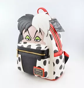 Selten neu! Disney Loungefly 101 Dalmatiner Cruella De Vil Mini-Rucksack Neu mit Etikett - Bild 1 von 6
