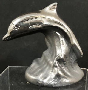 Metallic Black Pottery Dolphin - Picture 1 of 6