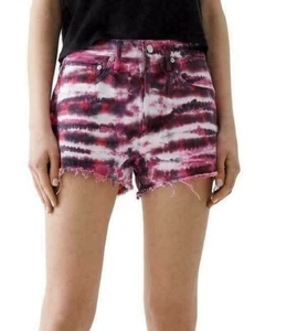 AGOLDE Women's Parker Tie Dye Denim Shorts Envision Pink Purple size 25 NWT - Picture 1 of 2
