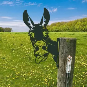 Home Garden Decor Iron Animals Humorous Donkey Metal Art for Home Garden Yard Fe - Picture 1 of 12