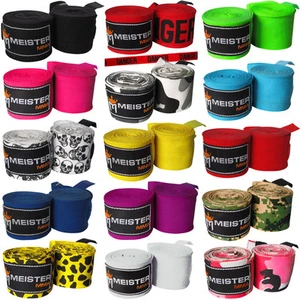 MEISTER MMA 180" HANDWRAPS ALL COLORS - Elastic Mexican Pro Boxing Adult PAIR - Picture 1 of 54