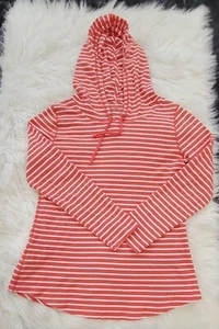 Eddie Bauer Orange & White Women's Long Sleeve Hoodie Size Large - Picture 1 of 6