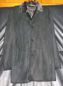 Cole Haan Leather and Fur Coat ~ Size Large - Bild 1 von 11