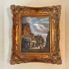 Cityscape Painting in Ornate Gold Frame 14x12