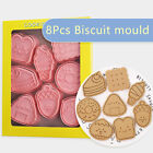 8Pcs Biscuit Mold Cookie Cutters Stamp Press Fondant Sugar craft Baking Tools
