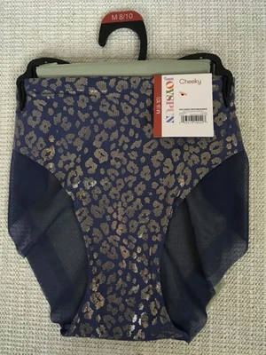 Joyspun 2 Pack Underwear Women Size M Navy Blue Gold Green Cheeky Mesh Back New - Image 1 of 4