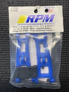 Vintage RPM R/C Products 70765 Front A-Arms w/Bulkhead BLUE RC10 GT2 T4 SC10 - Picture 1 of 1