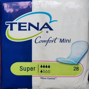 TENA Comfort Mini Pads Super (5 drops) pack of 28. Details in description. - Picture 1 of 3
