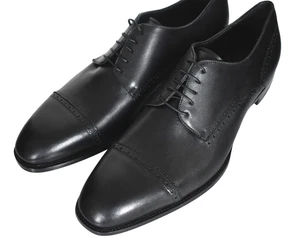Nuevos Zapatos Oxford ERMENEGILDO ZEGNA Cuero Negro PUNTERA CON GORRA DERBY EE. UU.-14 UE-13 - Imagen 1 de 18
