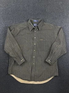 Pendleton Shirt Mens Medium Black Gray Herringbone Long Sleeve Button Front - Picture 1 of 9
