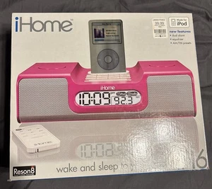 Ihome Reson 8 IH6 iPod Clock Radio Pink Open Box - Picture 1 of 14